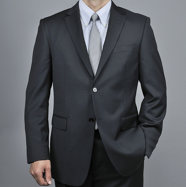 Tiglio Black or Gray 2-Button Slim or Modern Fit Suit by Usamensoutlet