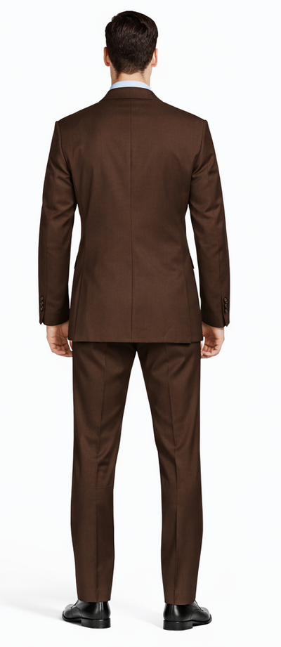 Mantoni Brown Two-Button Wool Suit by Usamensoutlet