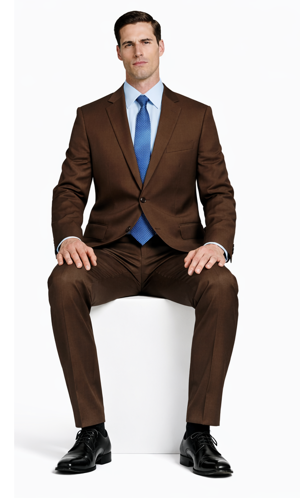 Tiglio Brown Two-Button Wool Suit by Usamensoutlet