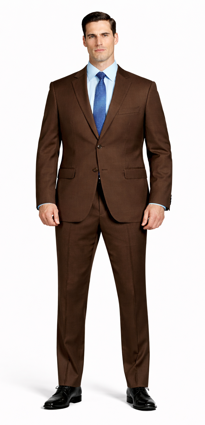 Tiglio Brown Two-Button Wool Suit by Usamensoutlet