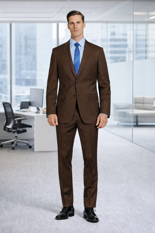 Tiglio Brown Two-Button Wool Suit by Usamensoutlet