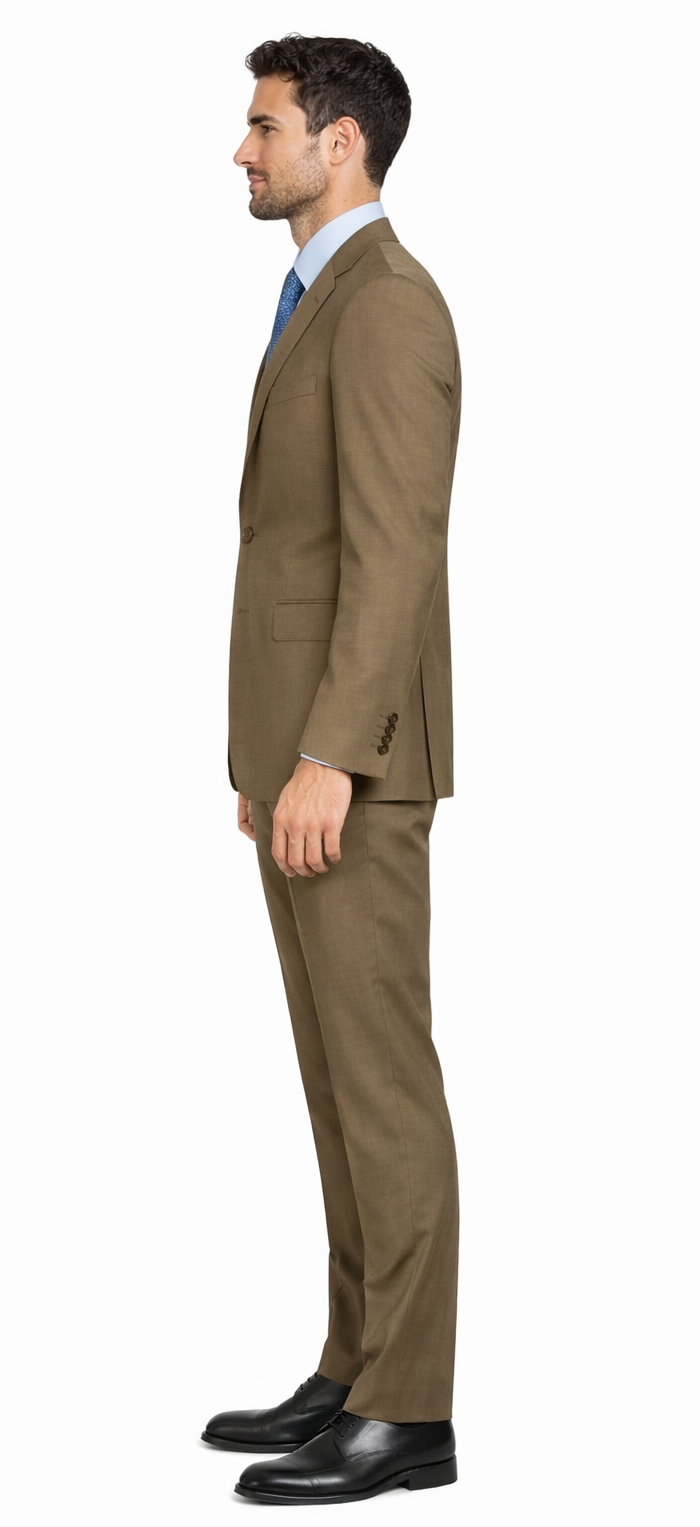 Mantoni Camel or Taupe Two-button Wool Suit