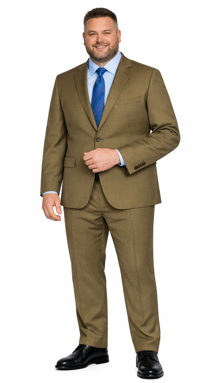 Tiglio Camel or Taupe Two-button Wool Suit by Usamensoutlet
