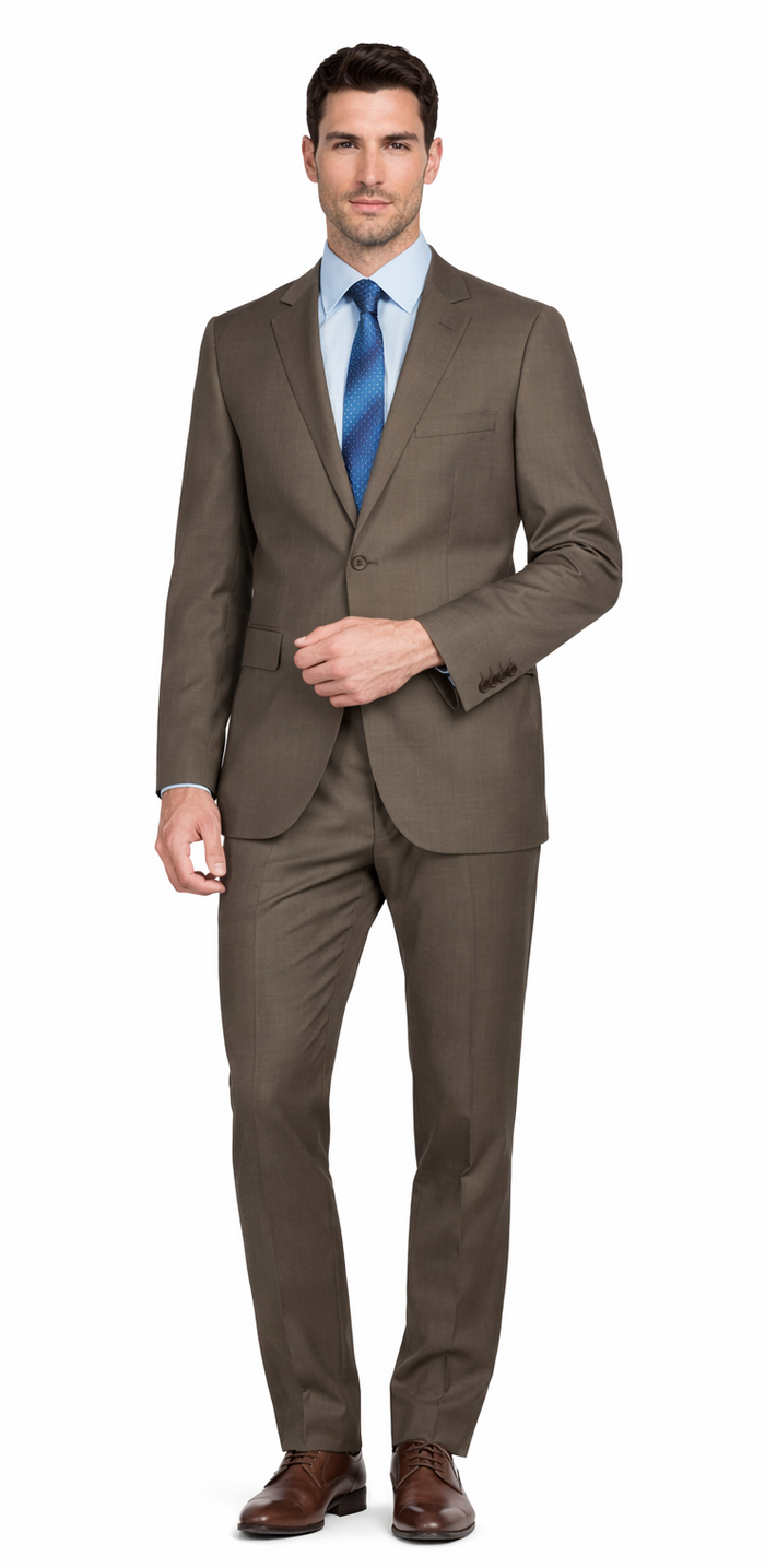 Tiglio Camel or Taupe Two-button Wool Suit by Usamensoutlet