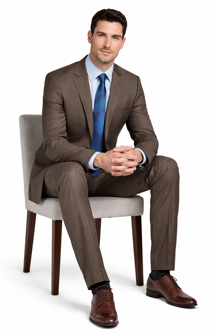 Tiglio Camel or Taupe Two-button Wool Suit by Usamensoutlet