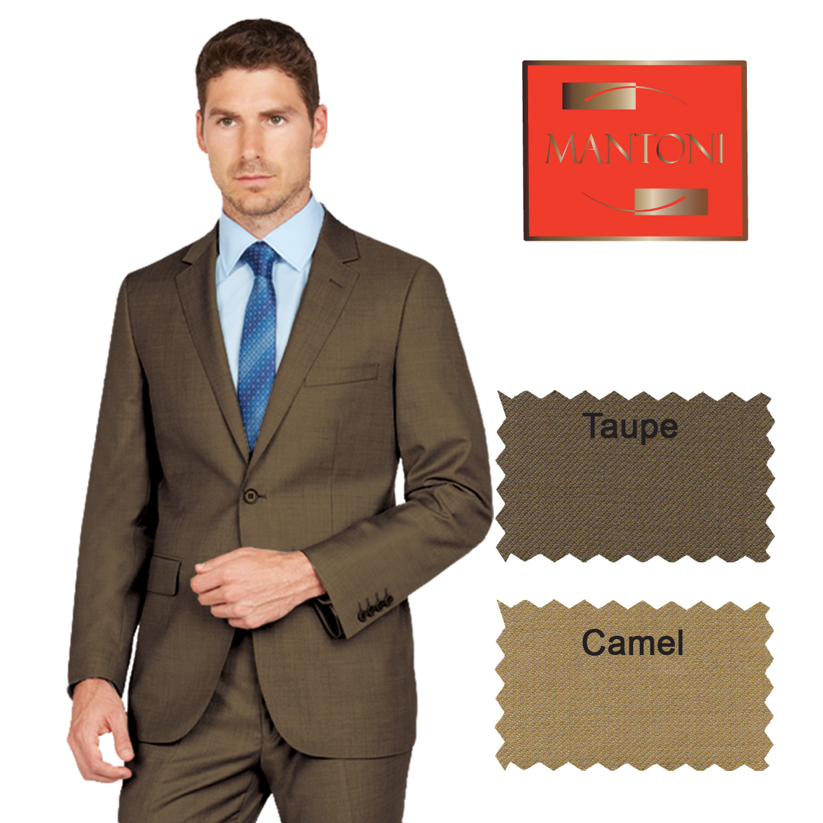Tiglio Camel or Taupe Two-button Wool Suit by Usamensoutlet