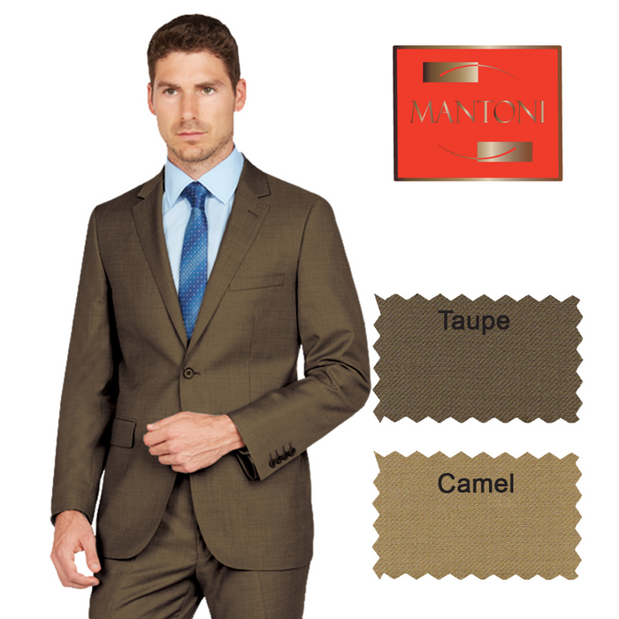 Tiglio Camel or Taupe Two-button Wool Suit by Usamensoutlet