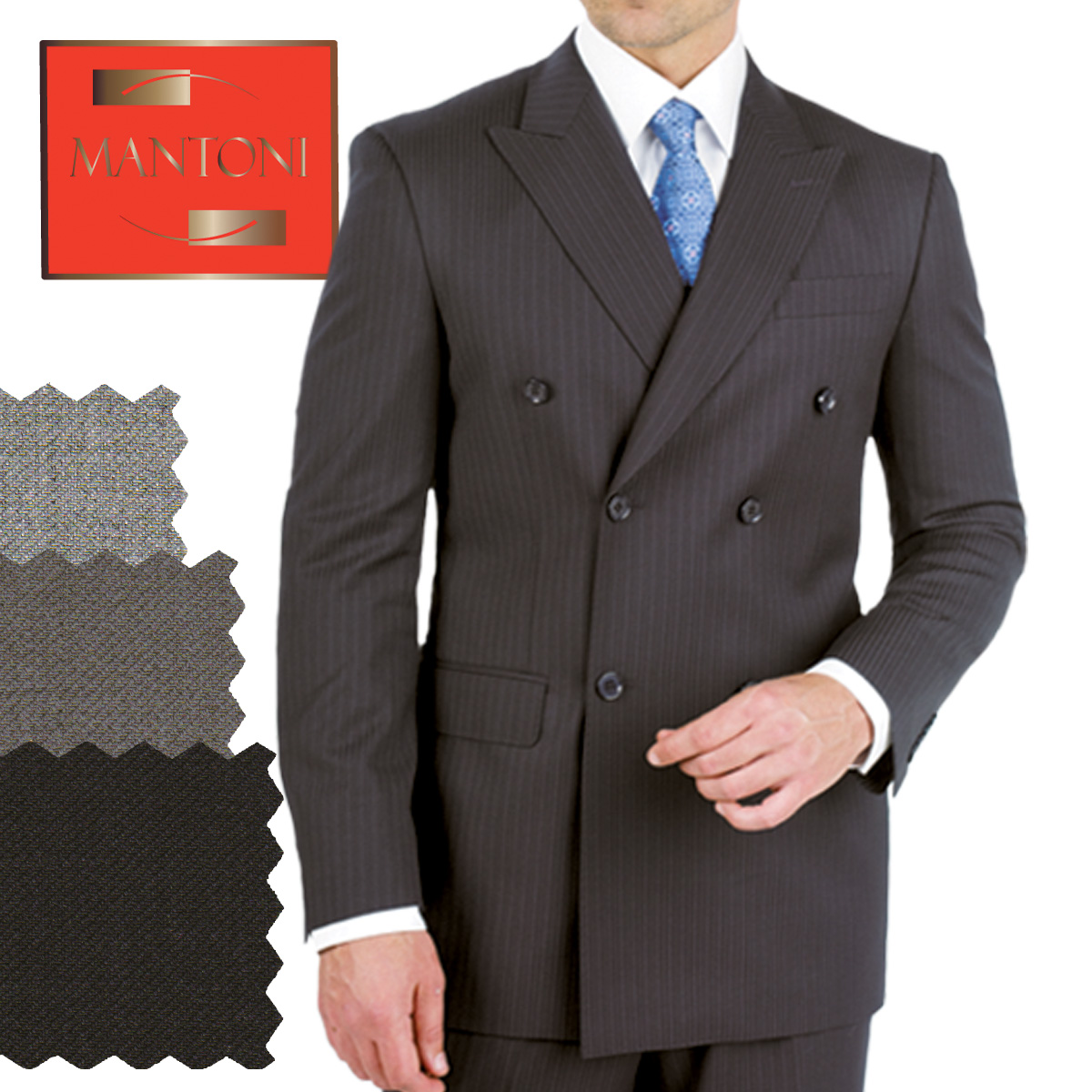 Tiglio Double-Breast Black, Grey, or Navy Wool Suit by Usamensoutlet