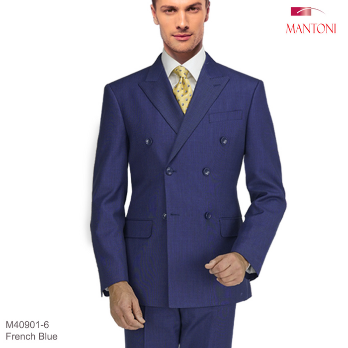 Tiglio Double-Breast Black, Grey, or Navy Wool Suit by Usamensoutlet