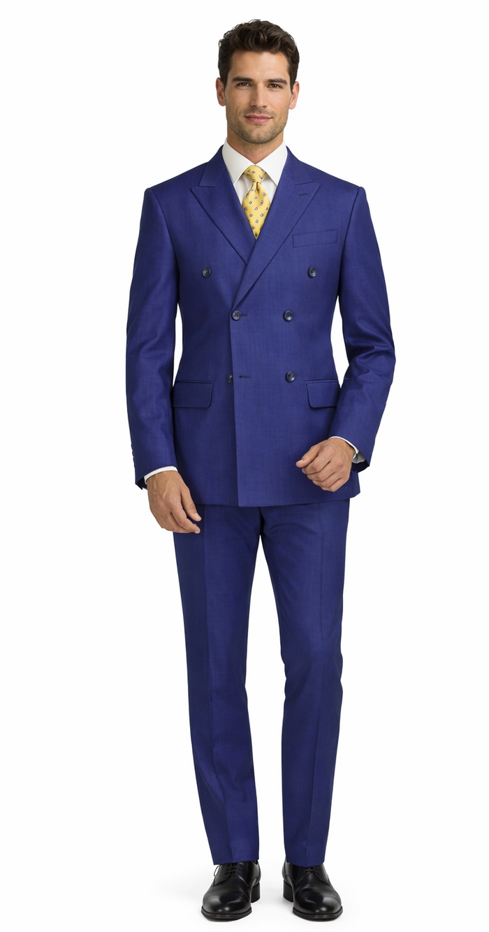 Tiglio Double-Breast Black, Grey, or Navy Wool Suit by Usamensoutlet