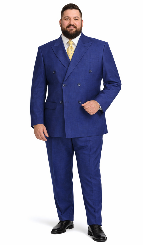 Mantoni Double-Breast Black, Grey, or Navy Wool Suit