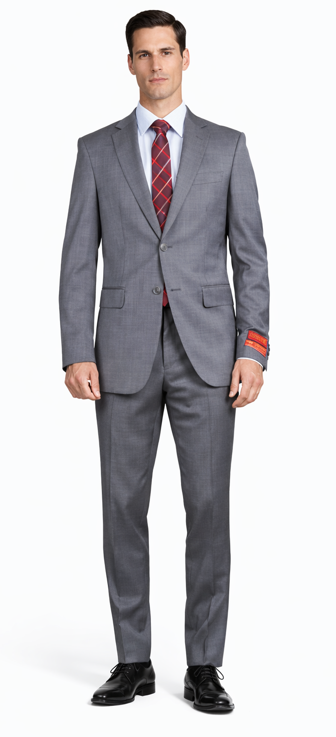 Tiglio Gray Two-button Super Wool Suit by Usamensoutlet