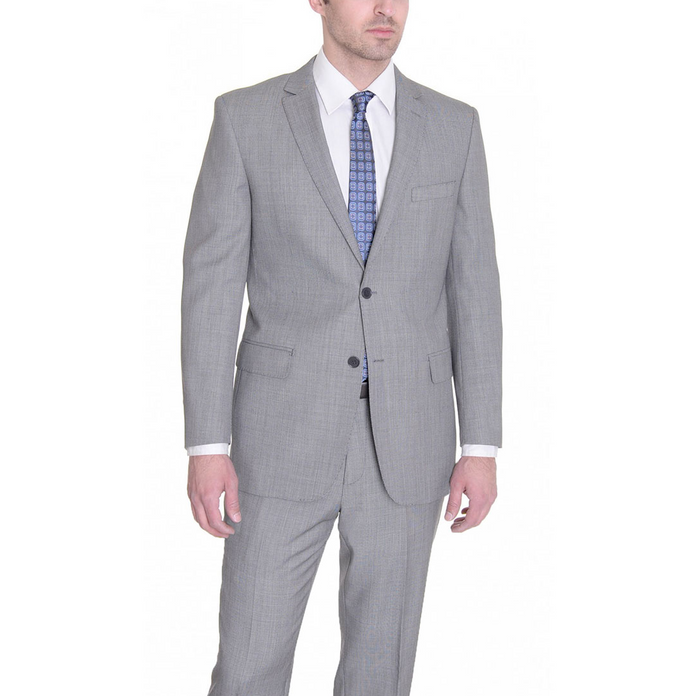 Tiglio Lt. Gray Two-button Wool Suit in Modern or Slim-Fit by Usamensoutlet
