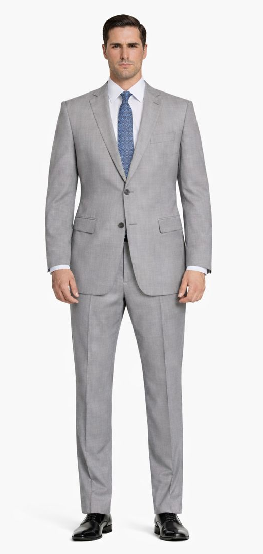 Tiglio Lt. Gray Two-button Wool Suit in Modern or Slim-Fit by Usamensoutlet