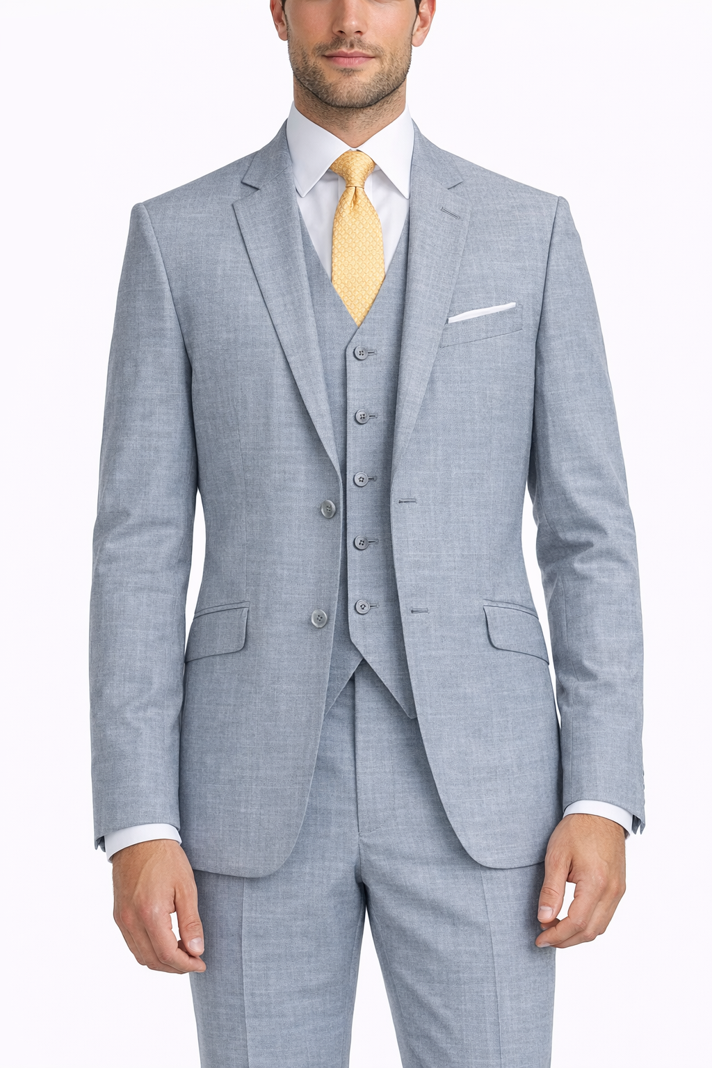 Mantoni Light Gray Suit for Men – Elegant Wedding and Business Formal Suit