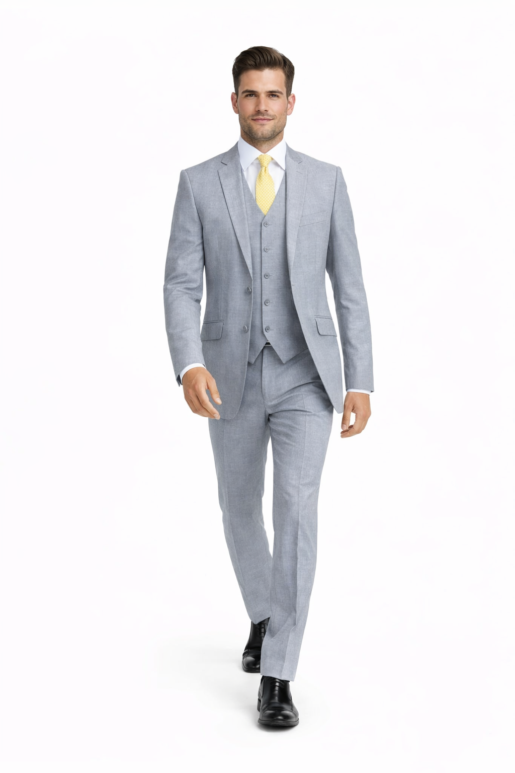 Mantoni Light Gray Suit for Men – Elegant Wedding and Business Formal Suit