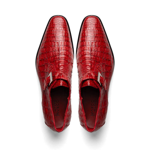 Marco Di Milano Mens Red  Caiman Gator Dress Shoes Rovigo