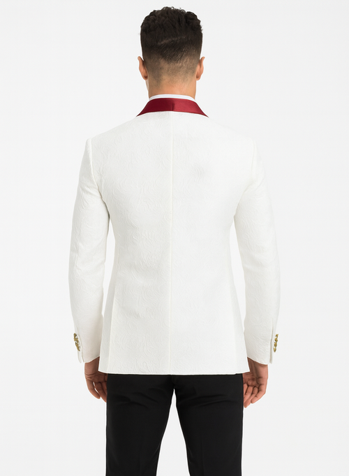 Marco Lorenzo Premium Paisley Red Velvet 4pc Suit W/ Matching Bowtie