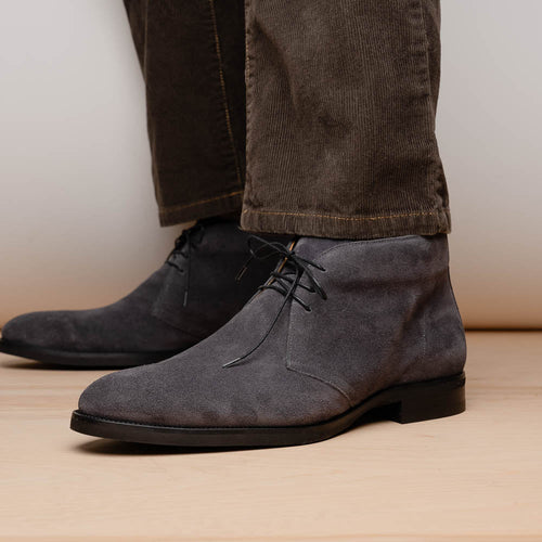Zelli Marco Italian Suede Chukka Boots in Grey | Luxury Footwear