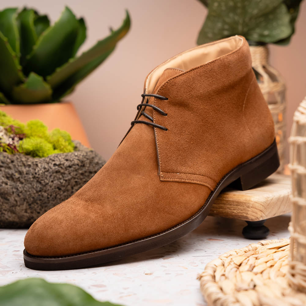 Zelli Marco Italian Suede Chukka Boots in Tobacco for Style and Comfort