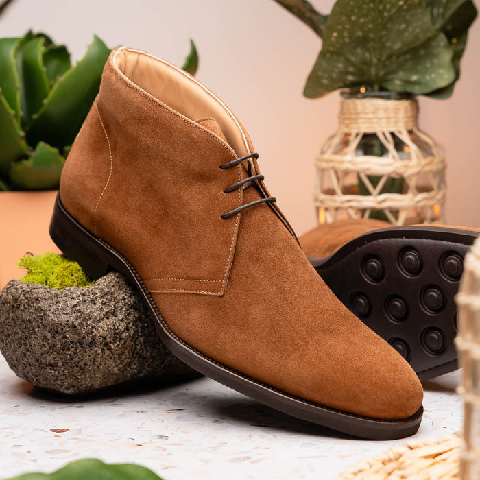 Zelli Marco Italian Suede Chukka Boots in Tobacco for Style and Comfort