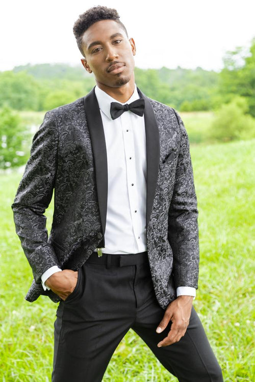 Aries Granite Paisley Shawl Tuxedo Jacket (Separates) by Mark of Distinction