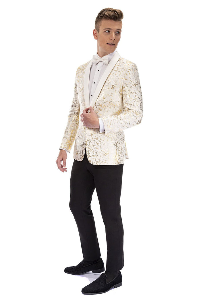 Camo Lam Ivory Shawl Tuxedo Jacket (Separates) by Mark of Distinction