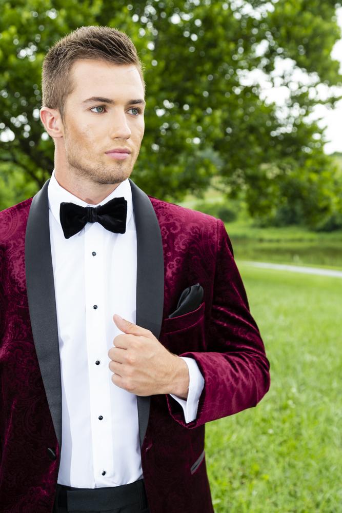Equinox Burgundy Embossed Velvet Tuxedo Jacket (Separates) by PROMTUXEDO