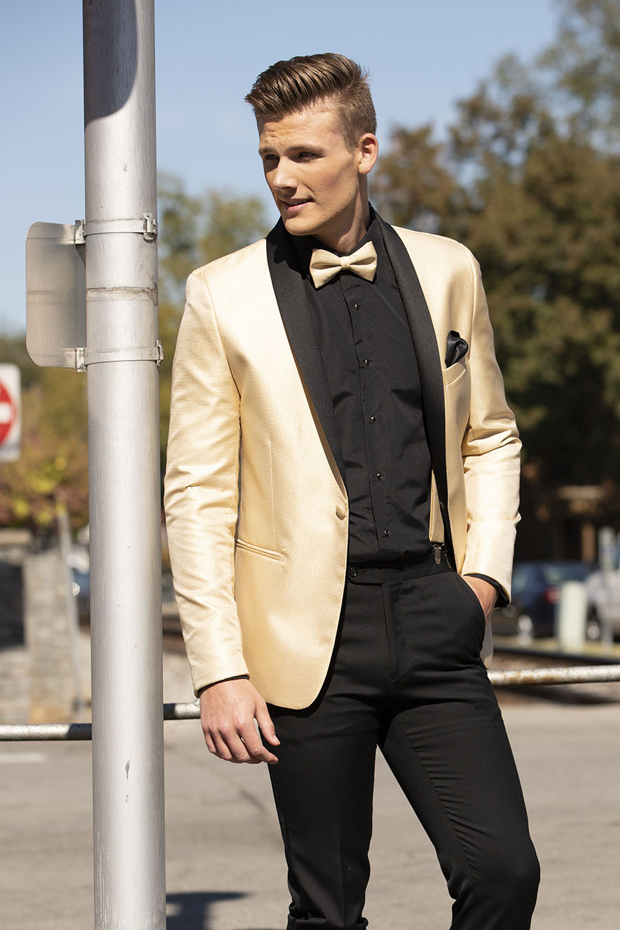 Starlight Gold Metallic Shawl Tuxedo Jacket (Separates) by Mark of Distinction – SuitUSA