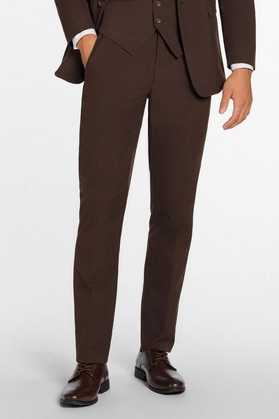 Metro Chocolate Luxury Wool Blend Suit Pants by Mark of Distinction