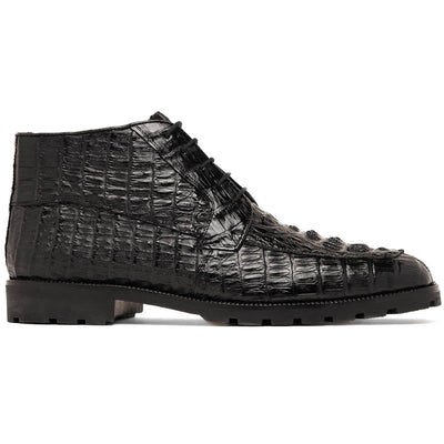 Marco Di Milano Martinelli Caiman Crocodile Chukka Boots Black