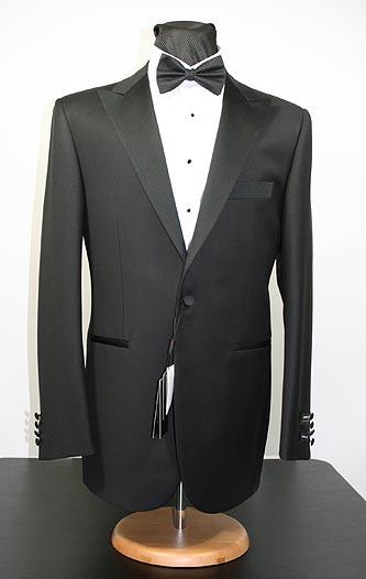 Venezia Peak Black 1-button Peak Tuxedo (2-Piece Set) by Mattarazi