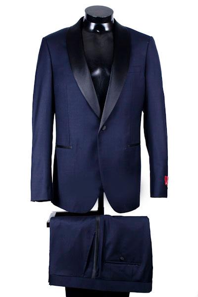 Venezia Shawl Navy 1-button Shawl Tuxedo (2-Piece Set) by Mattarazi