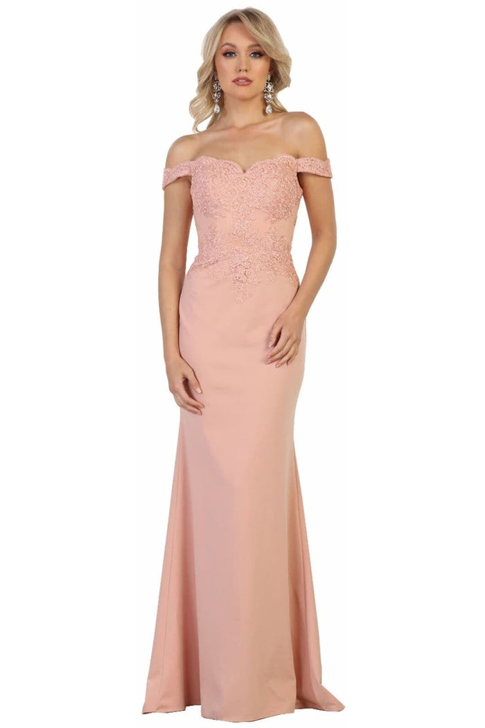 Elegant Form Fitting Evening Dress | Off The Shoulder Formal Gown
