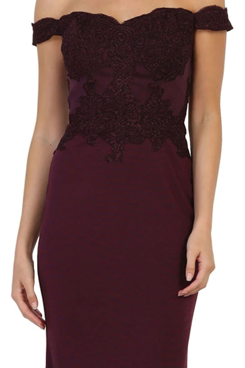 Elegant Form Fitting Evening Dress | Off The Shoulder Formal Gown