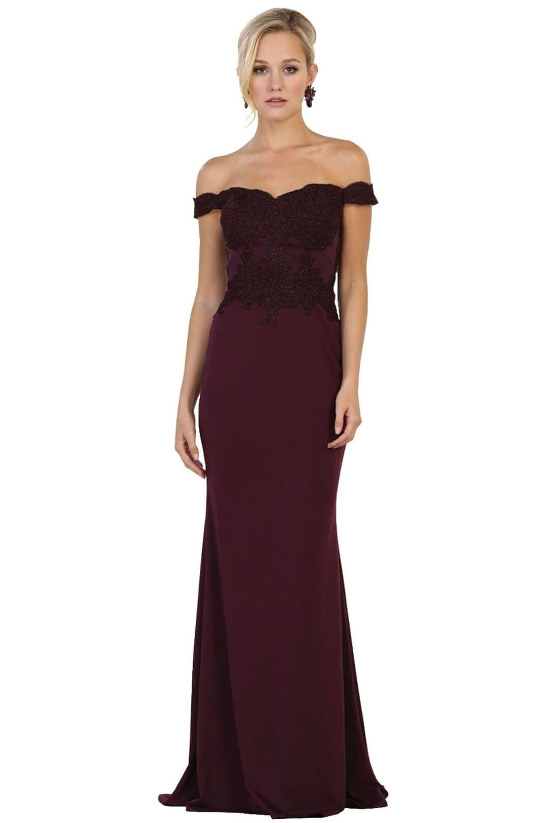 Elegant Form Fitting Evening Dress | Off The Shoulder Formal Gown