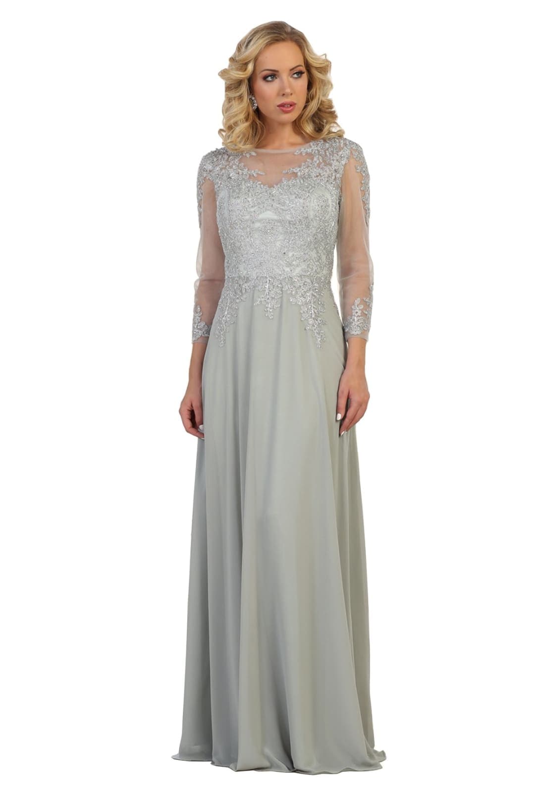 Plus Size Long Evening Gown Maxi Formal Dress for Women By May Queen MQ1549