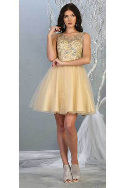 Dama Dresses for Quinceanera in Champagne Style  MQ1803 Quince Outfit