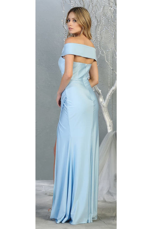 May Queen MQ1825 Off Shoulder Bodycon Evening Dress