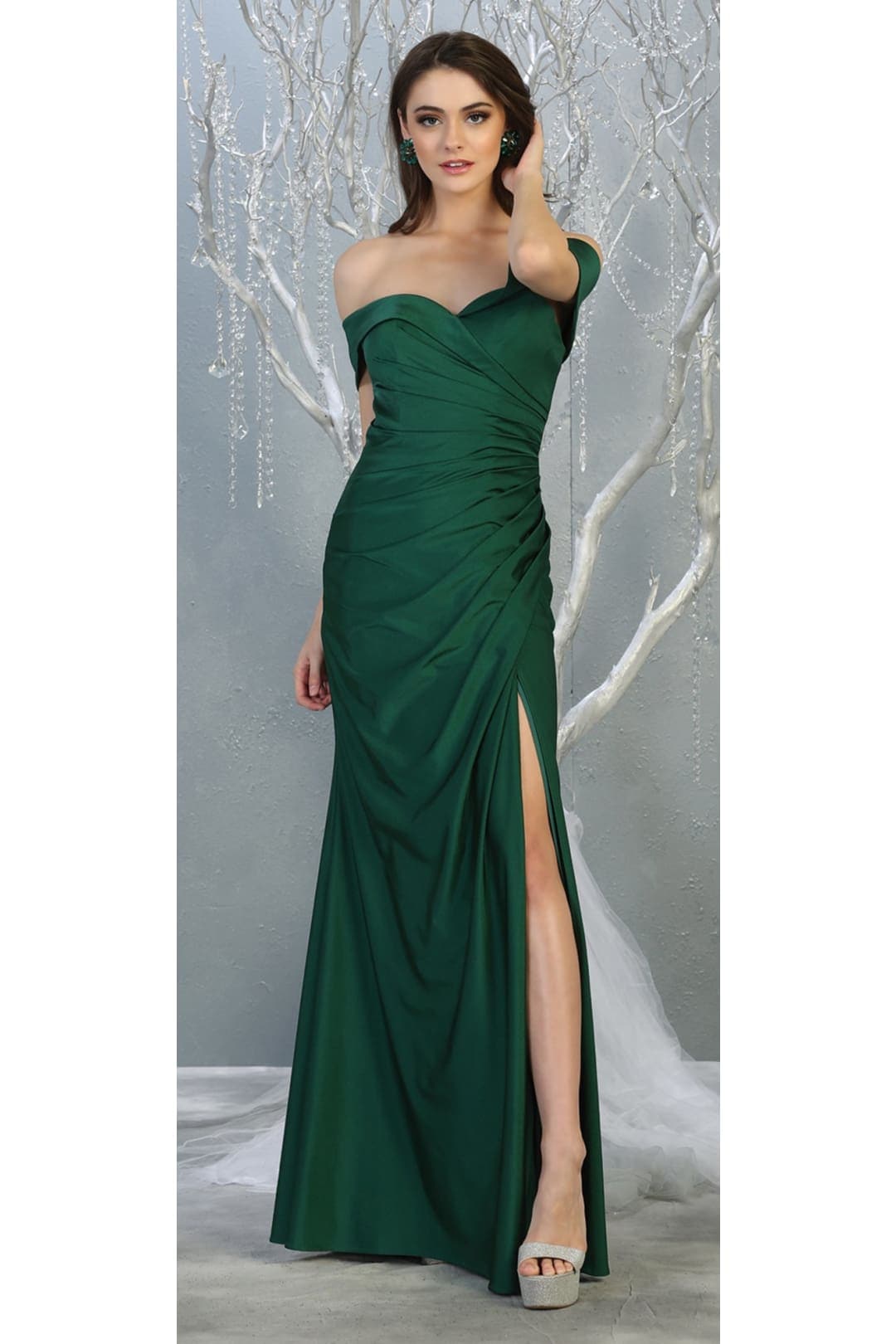 May Queen MQ1825 Off Shoulder Bodycon Evening Dress