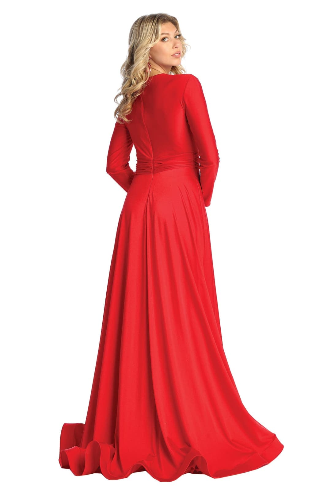 Long Sleeve V Neck Bridesmaids Dresses