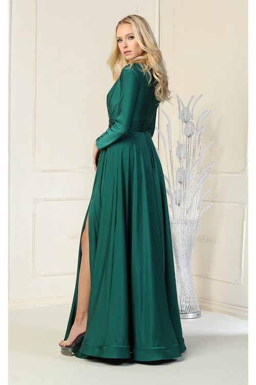 Long Sleeve V Neck Bridesmaids Dresses