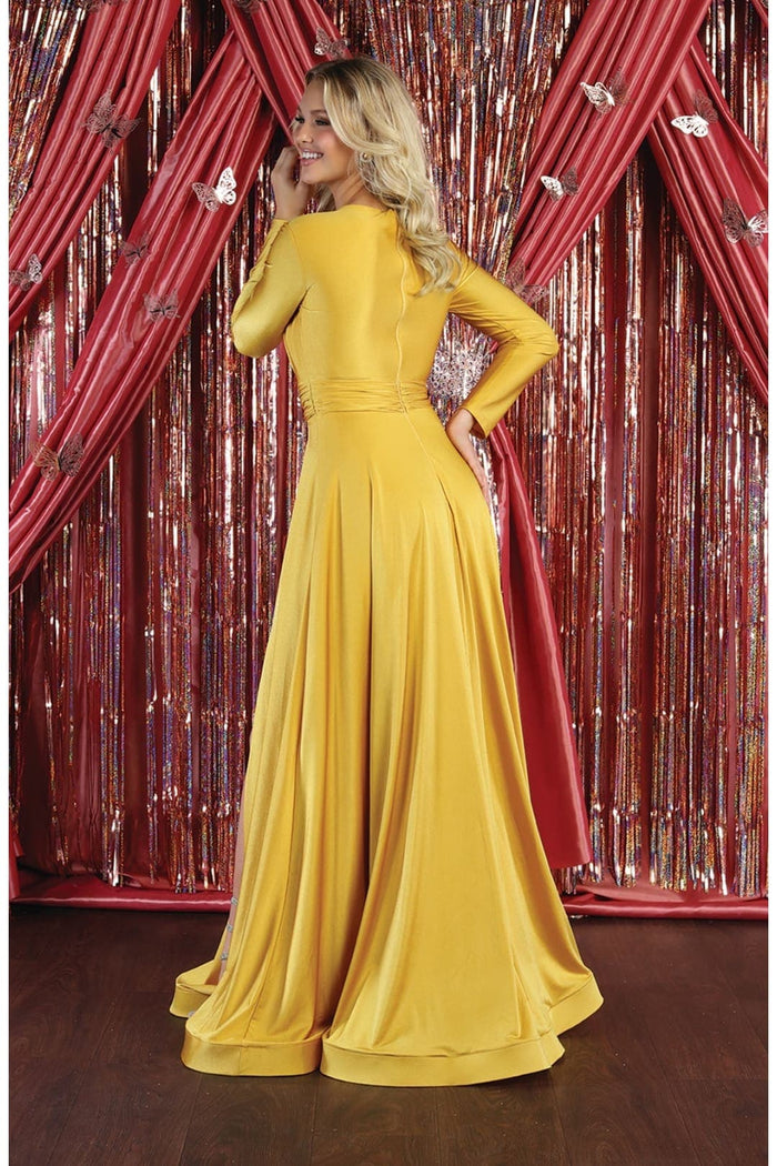Long Sleeve V Neck Bridesmaids Dresses
