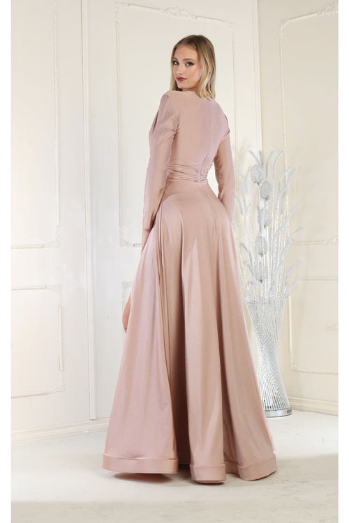 Long Sleeve V Neck Bridesmaids Dresses