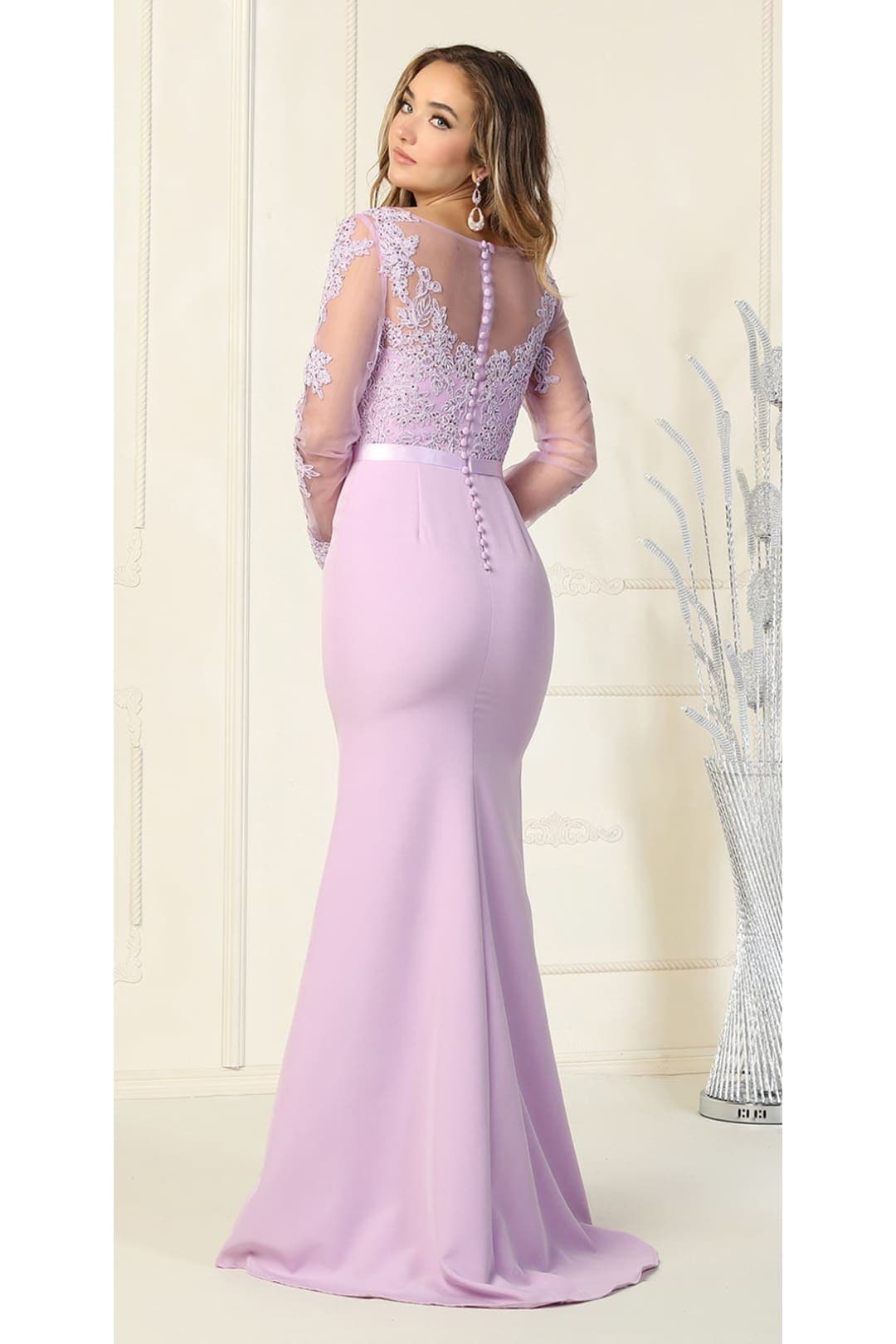 May Queen MQ1847 Long Sleeve Special Occasion Dress