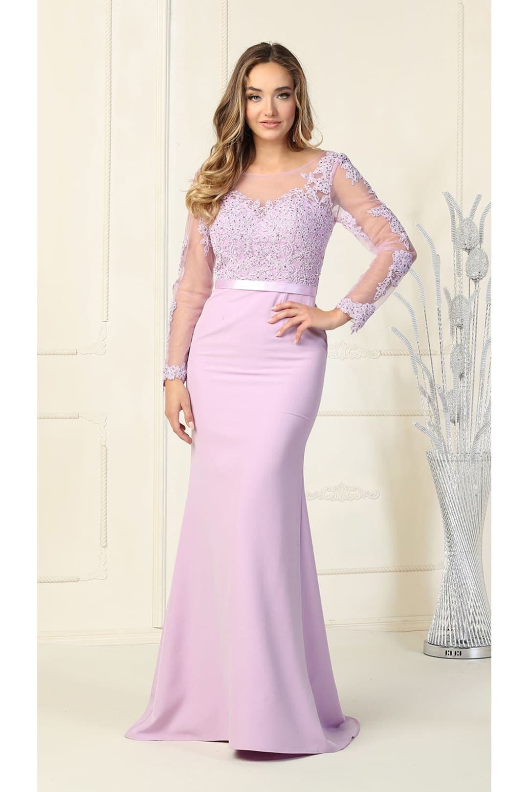 May Queen MQ1847 Long Sleeve Special Occasion Dress
