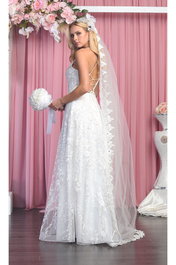 May Queen MQ1885 Floral Pattern Prom Dress