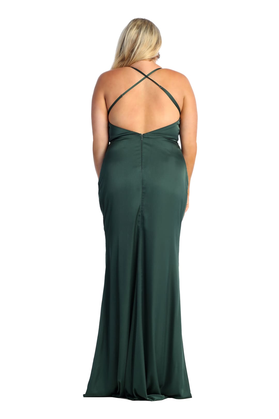 Satin Long Sexy Open Back Prom Dress MQ1899