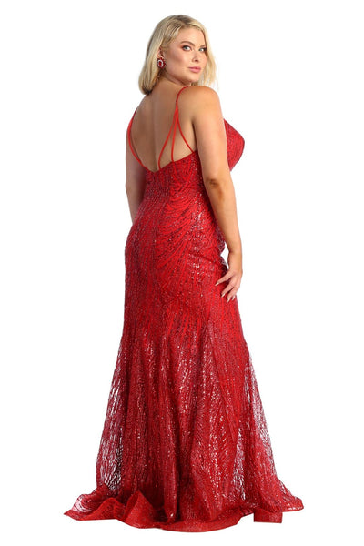 Plus Size Long Evening Gown Maxi Formal Dress for Women By May Queen MQ1905