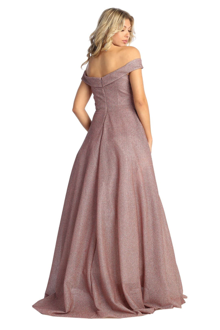 Off The Shoulder A-Line Prom Dress Glitter Formal Evening Gown MQ1915